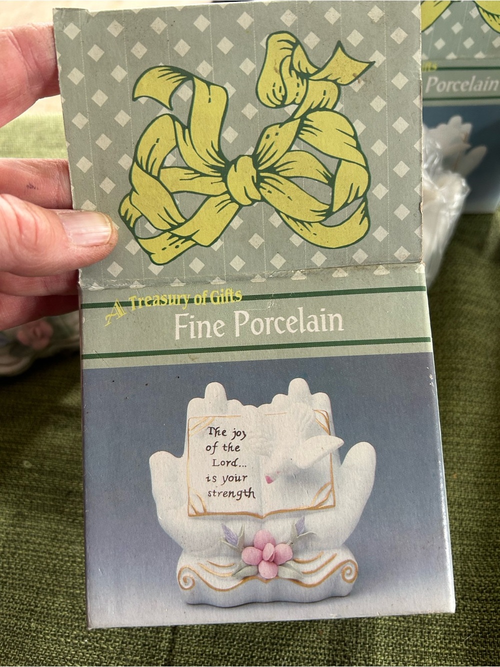 Fine Porcelain Decorative Figurine Boxed - Green and Yellow Packaging
